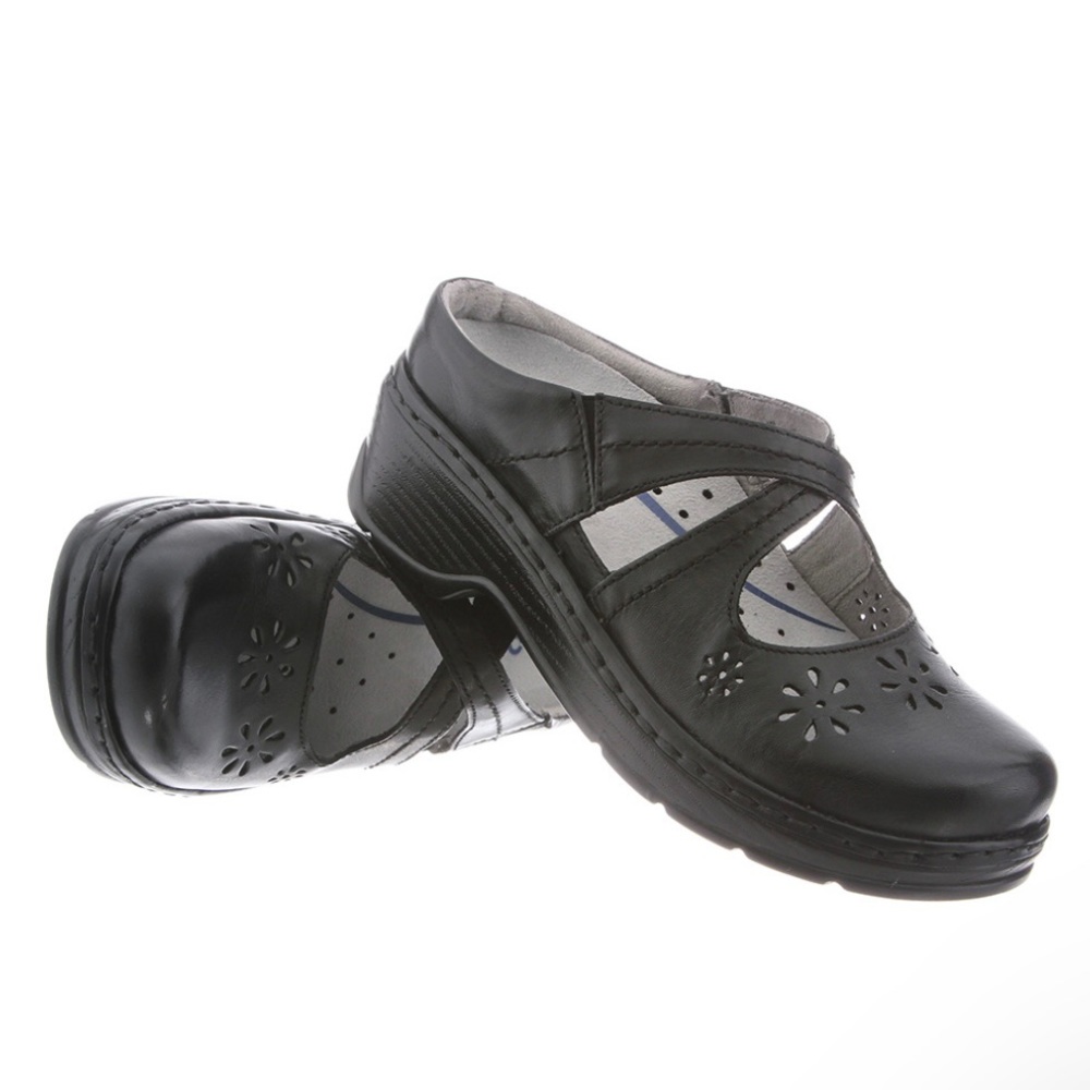 Klogs Black Women's Mules with Cutout Design